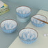 Blue Flower Printed Bowl Set of 4, 330 ML